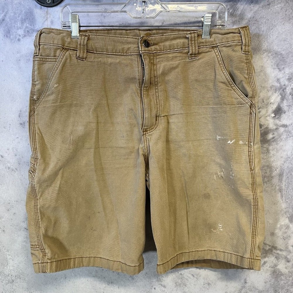 Carhartt Brown Work Short Mens 36 102514-918 Distressed